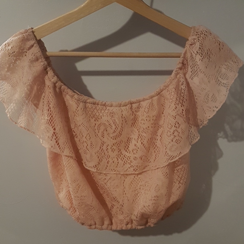 Light pink Charlotte Russe blouse/crop top